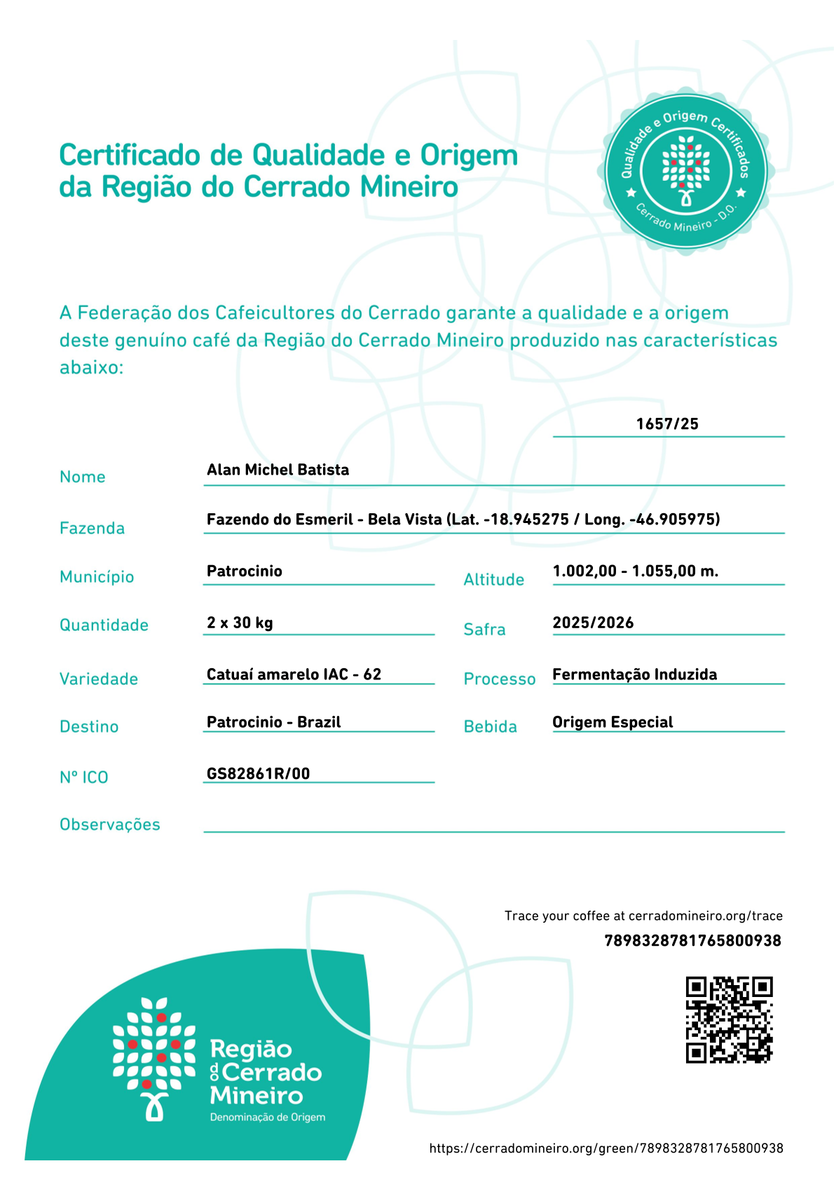 Café Edição Fair Trade do Produtor Alan Michel - 250g Grãos - Imagem 2